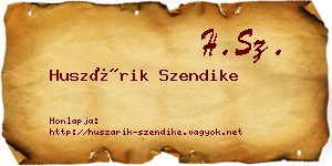 Huszárik Szendike névjegykártya